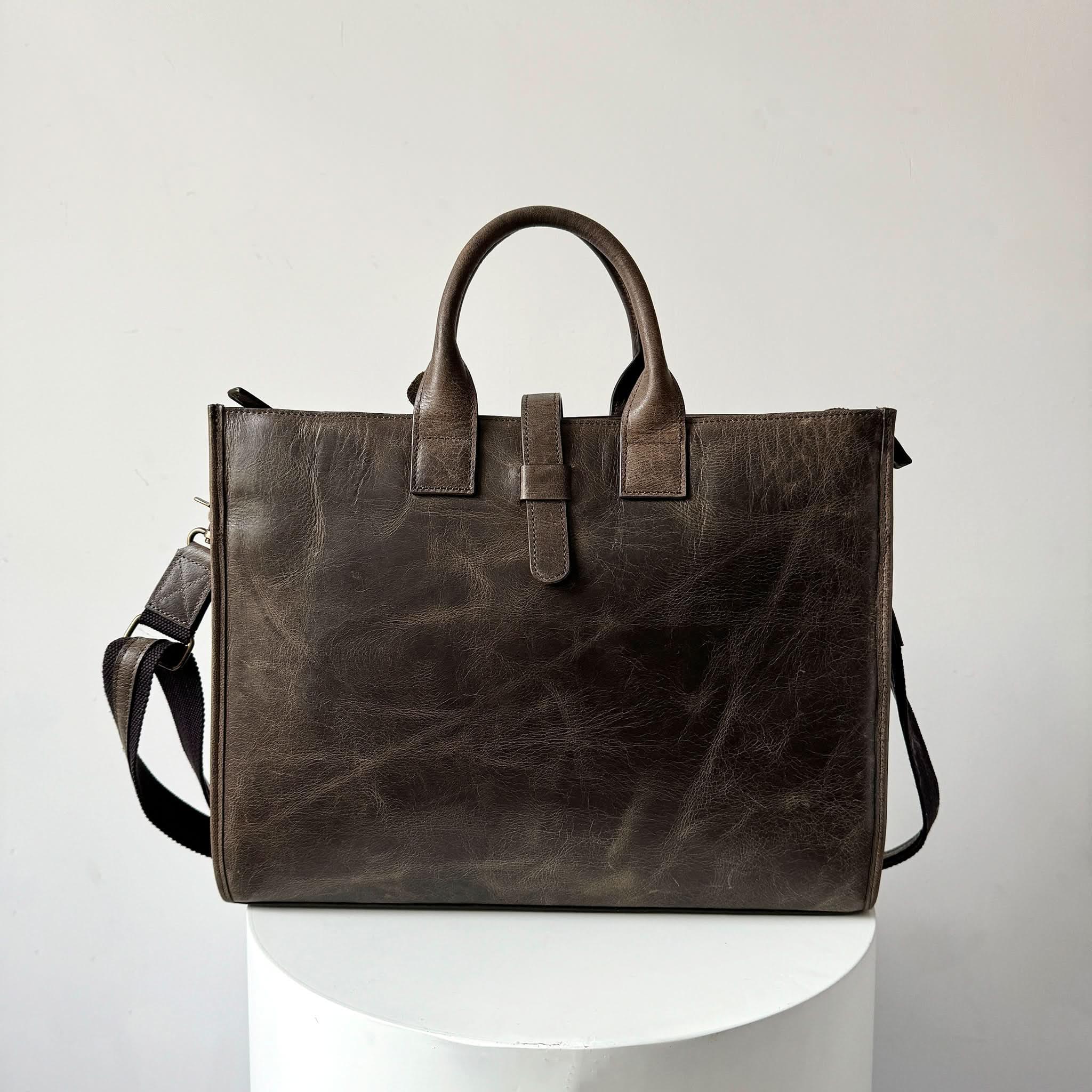 Full-Grain Crazy Horse Leather Briefcase