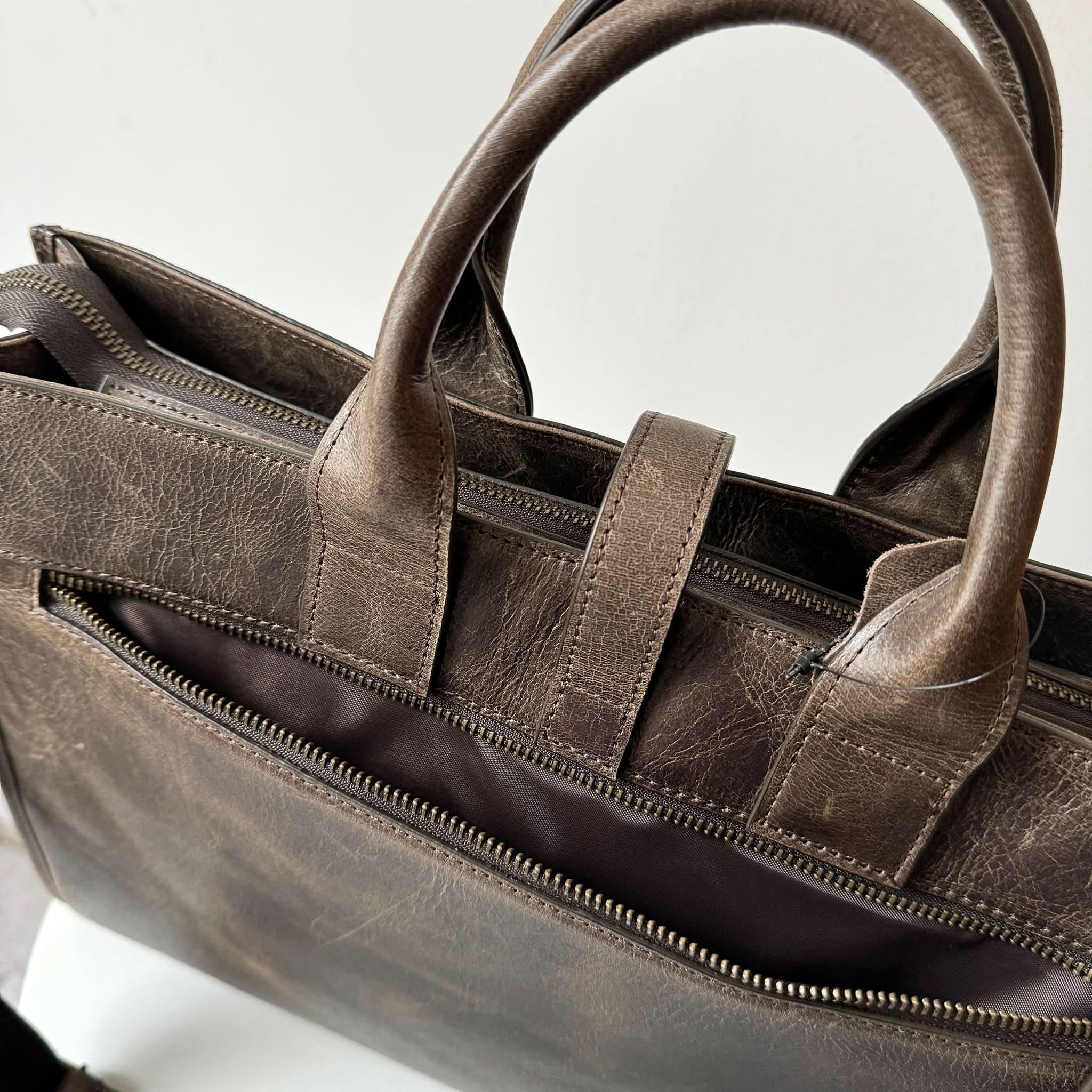 Full-Grain Crazy Horse Leather Briefcase