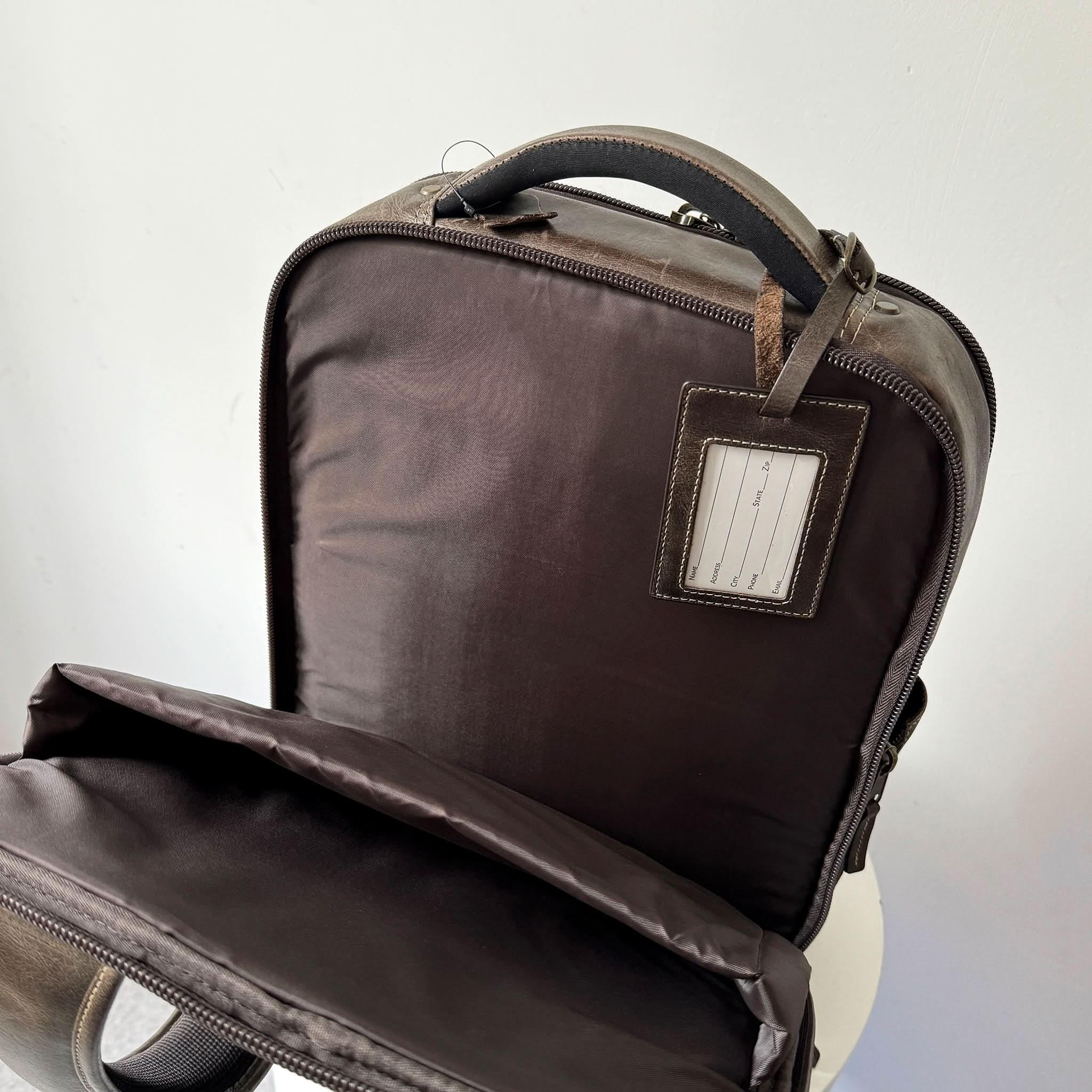 Crazy Horse Full-Grain Leather Laptop Backpack – Premium, Rugged & Stylish