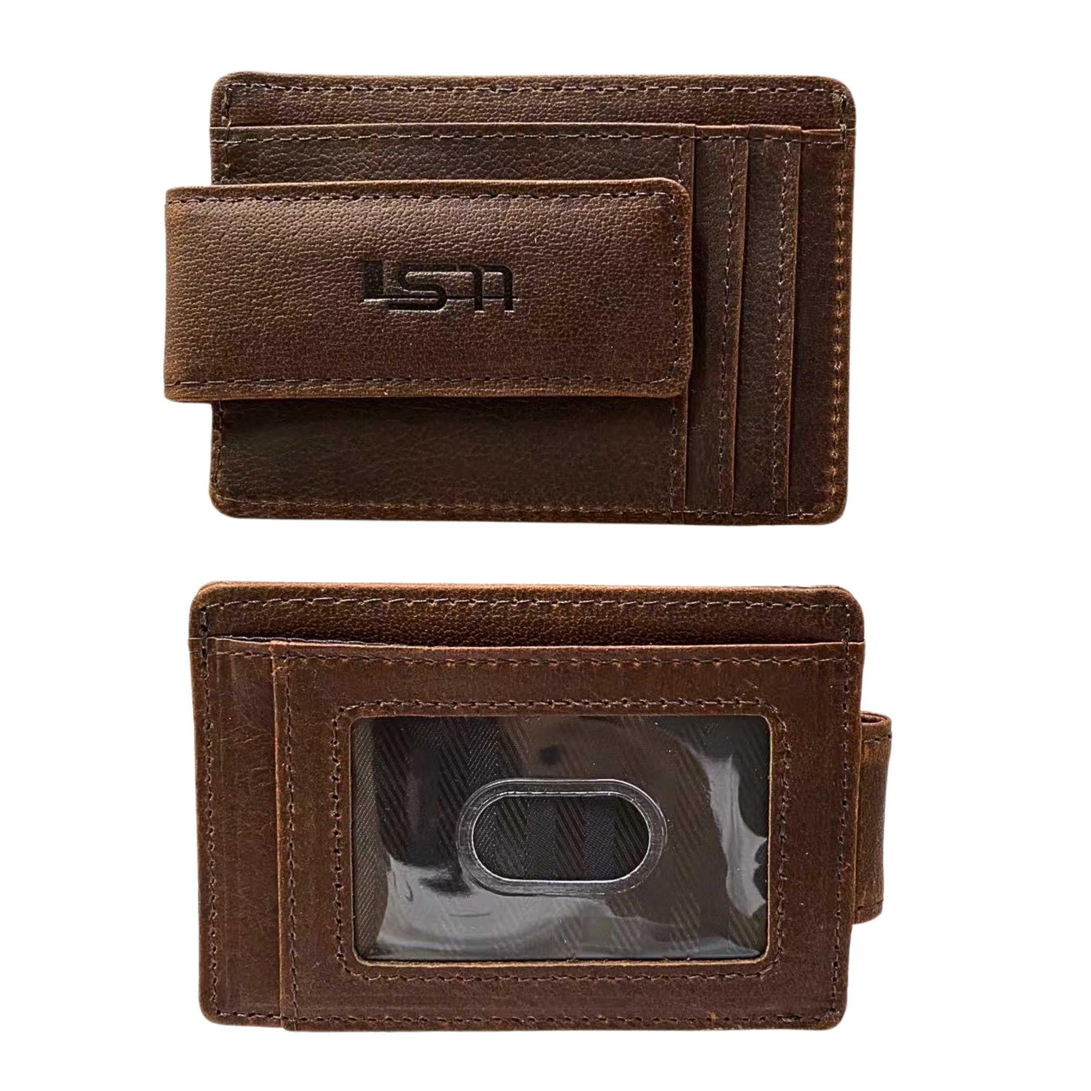 Cambridge Full-Grain Leather Magnetic Money Clip Wallet – Slim RFID Front Pocket Design