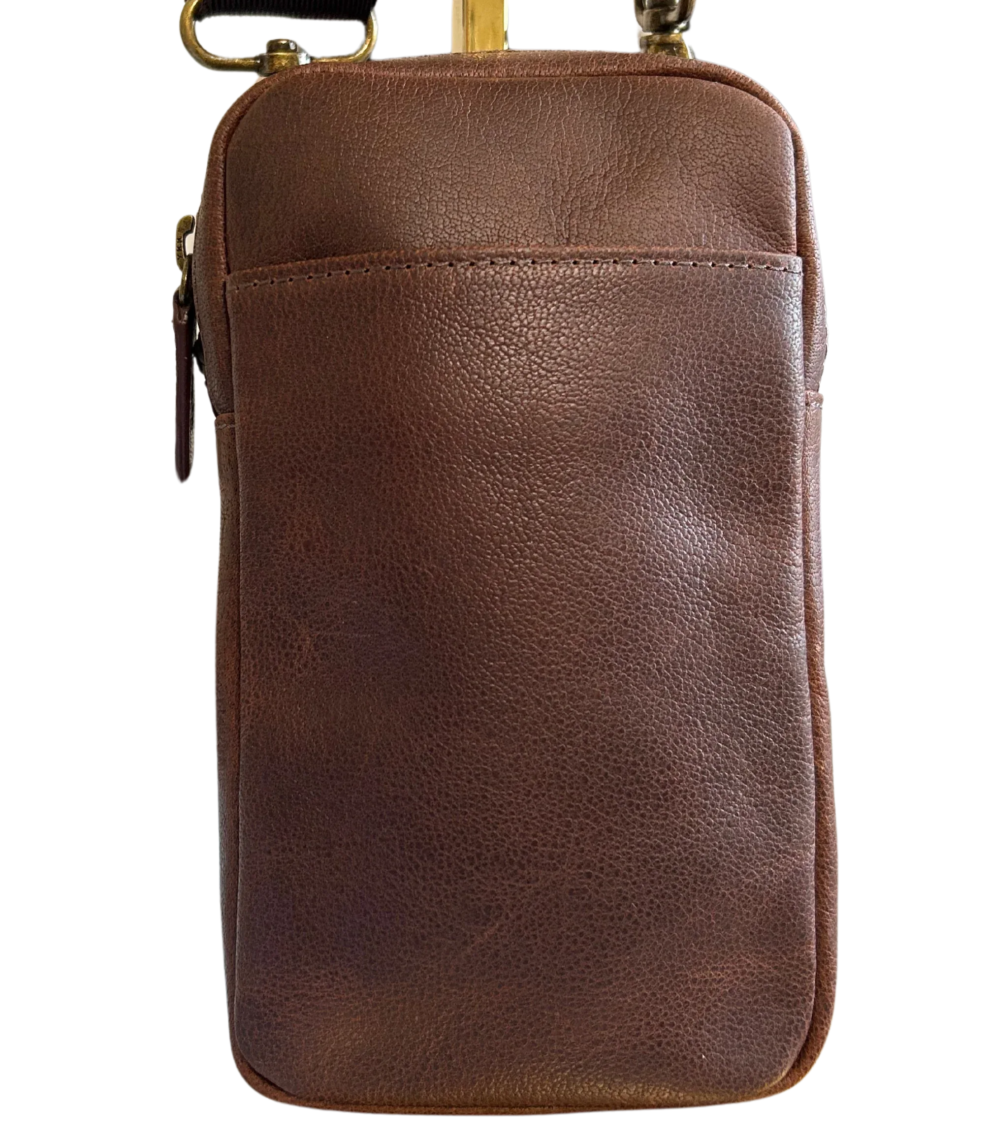 Cambridge Full-Grain Leather Crossbody Phone Bag
