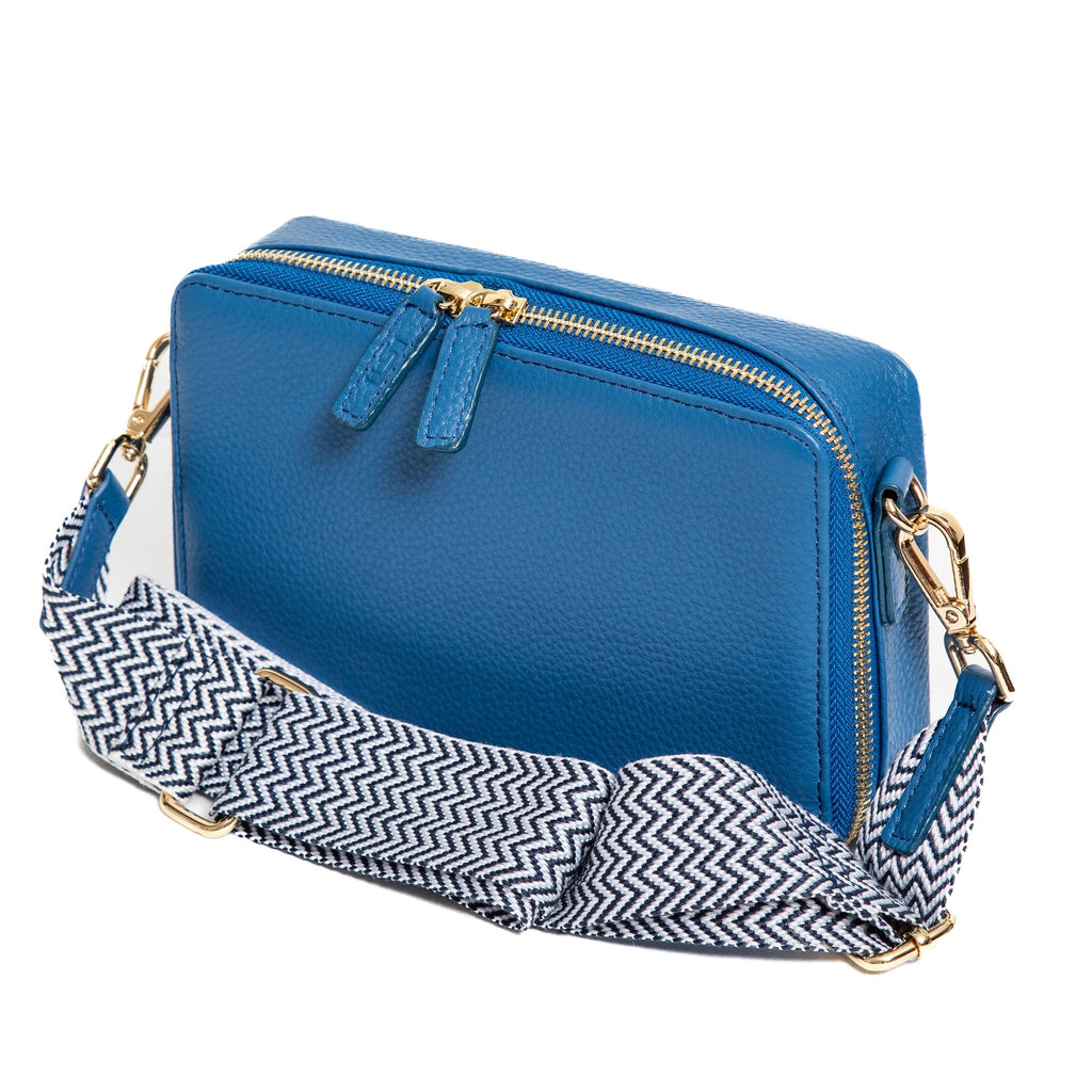 Sophia Full Grain Leather Single Zipper Crossbody