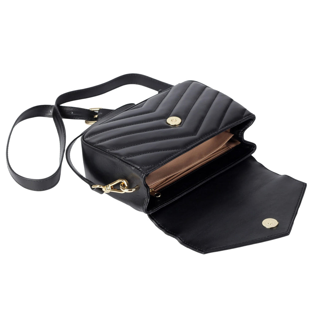 Soft Lambskin Mini Flap Crossbody Bag – Quilted Leather Shoulder Purse