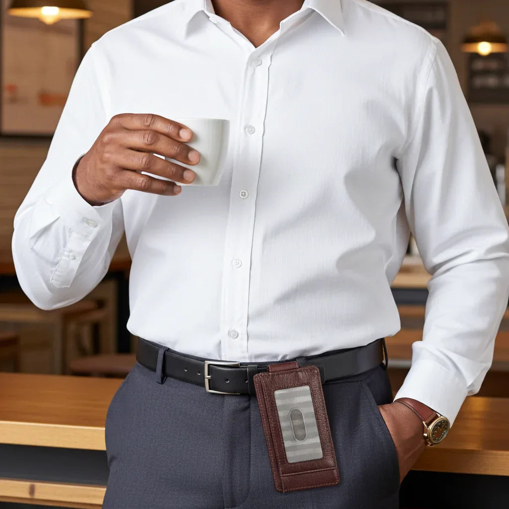 Cambridge Full-Grain Leather Magnetic Money Clip Wallet – Slim RFID Front Pocket Design